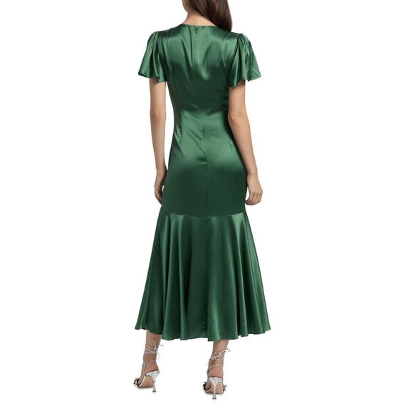 Cinq à Sept Kordyn Bias-Cut Midi-Dress In Forest Fog US 4 $725 - Picture 3 of 14